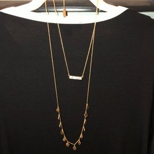 BaubleBar layered necklace with marble plate
